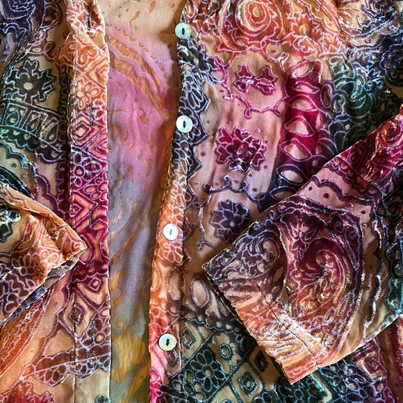 Paisley Burned Velvet Shirt - Picture 2 of 5